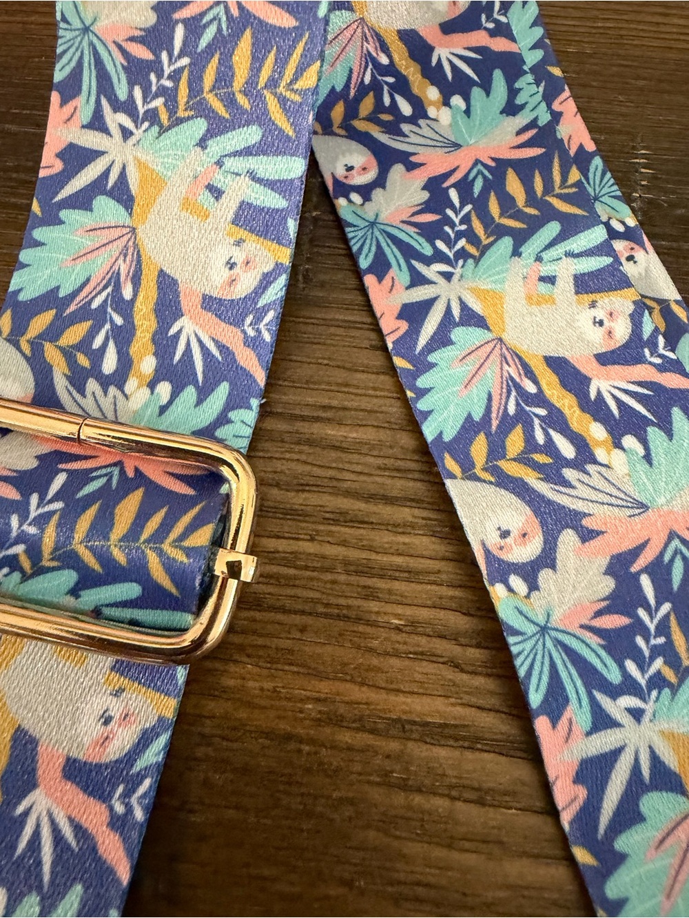 Tropical Breeze Sloth Print crossbody adjustable strap